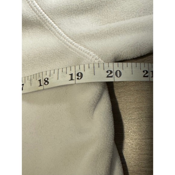 Lululemon‎ Athletica White Cowl Neck Fleece Hoodie Athleisure Women's Size 10 - Picture 9 of 12